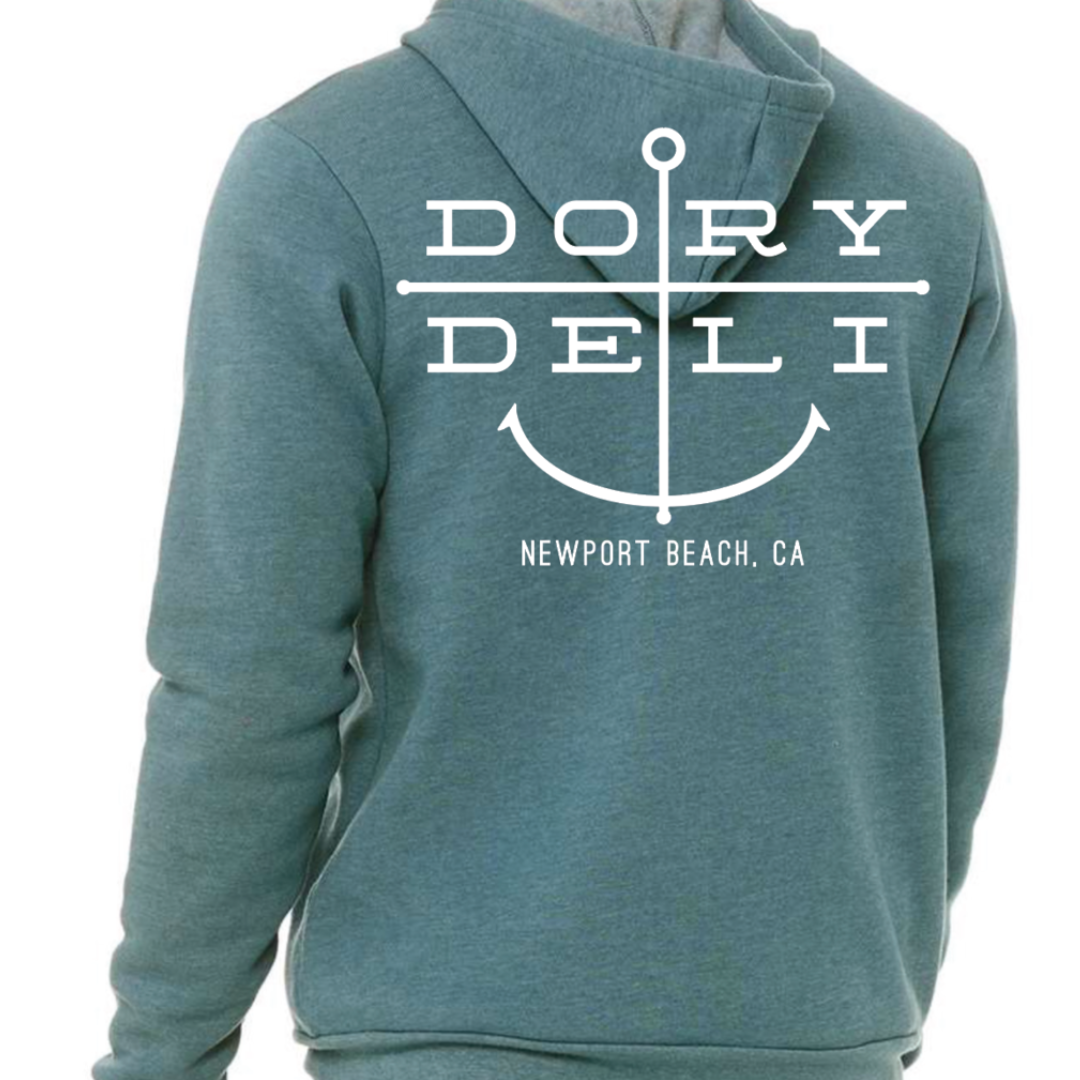 Heather Teal Zip-Up Hoodie