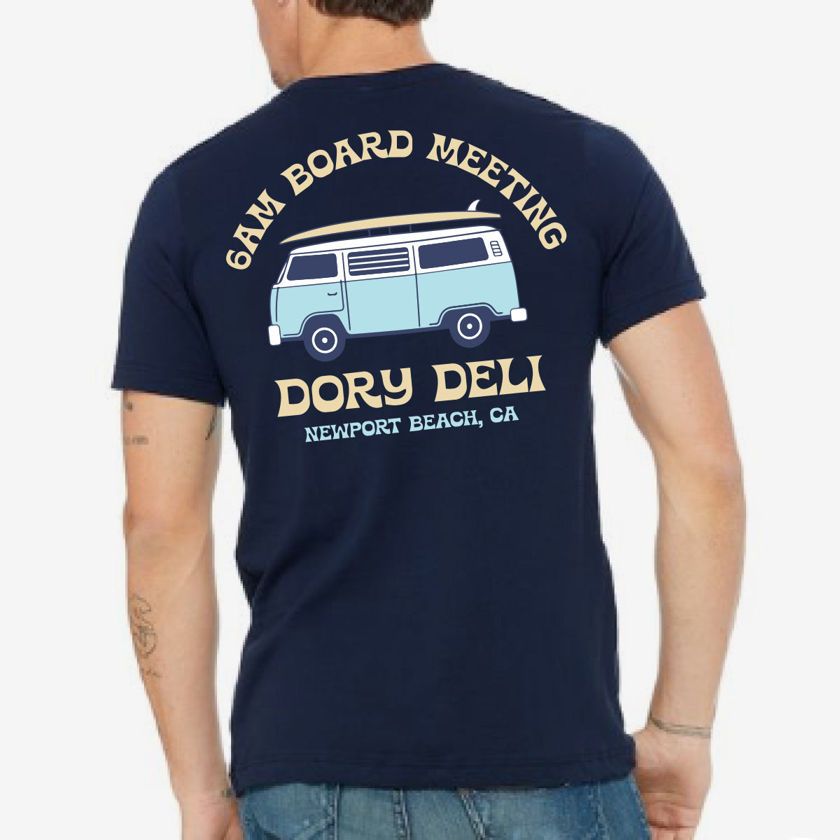 Blue Volkswagen Bus Pocket Tee