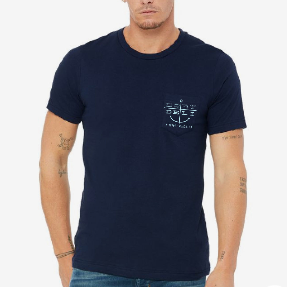 Blue Volkswagen Bus Pocket Tee